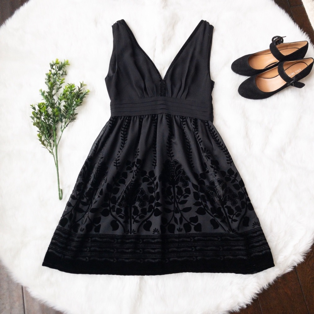 H&M party dress with velvet trim